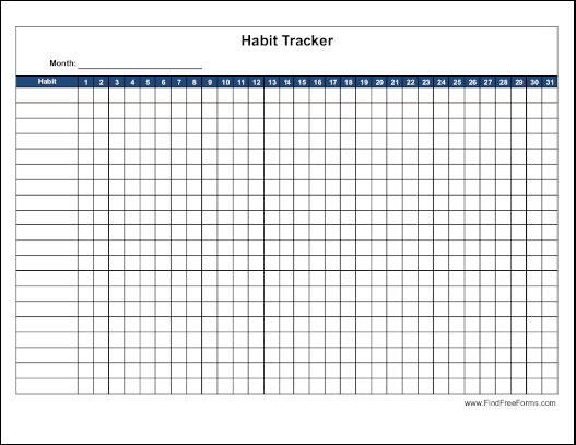 Free Habit Tracker Wide